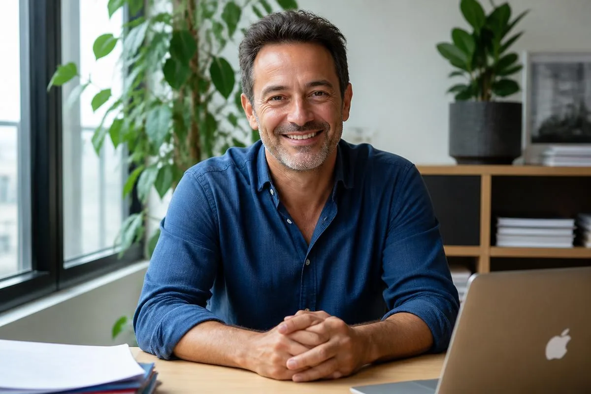 Photo illustrant un moment de vie professionnelle vers 45 ans